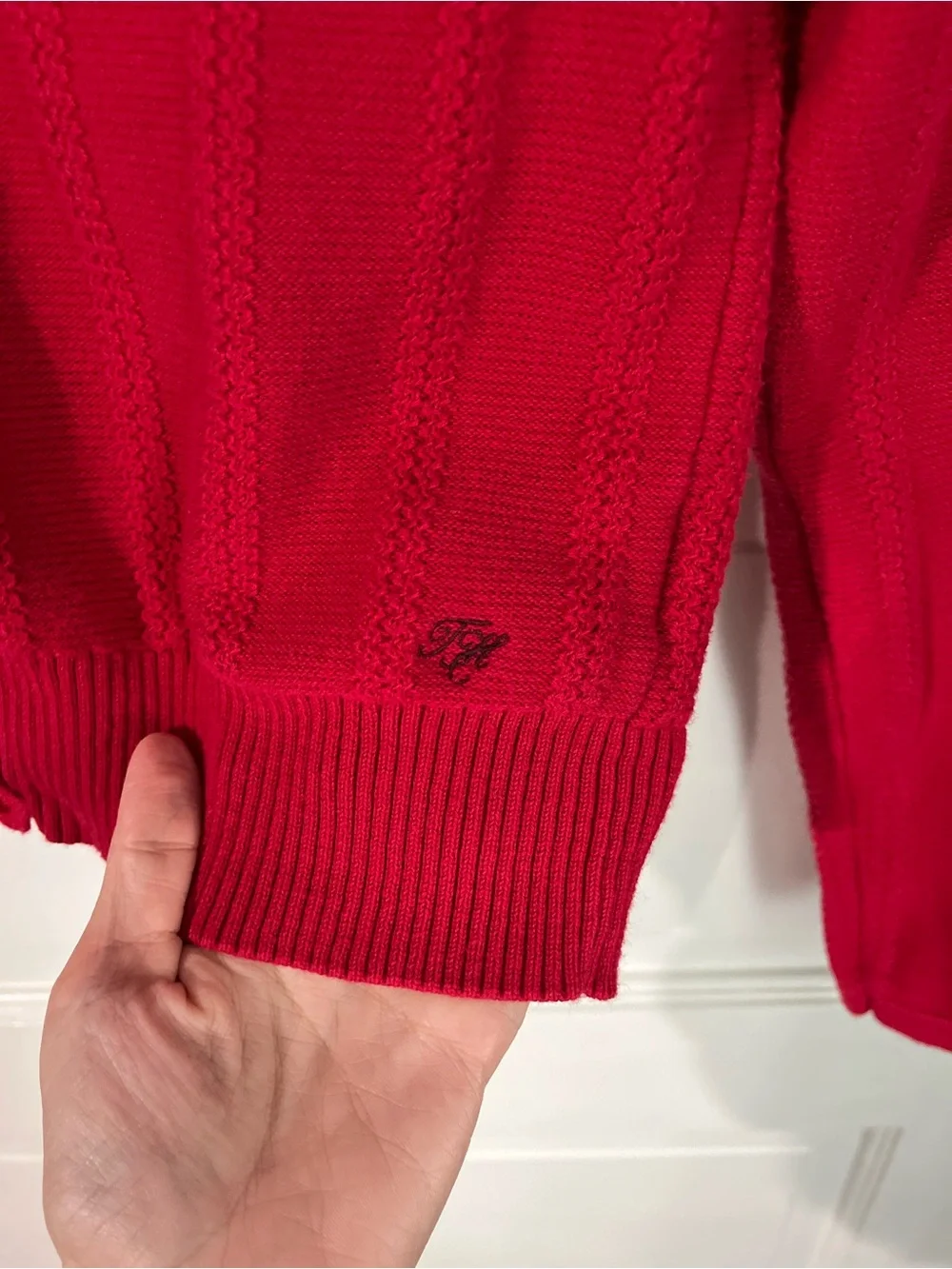 Girl’s Tommy Hilfiger Red Ruffle-Trim Button Cardigan size 8-10